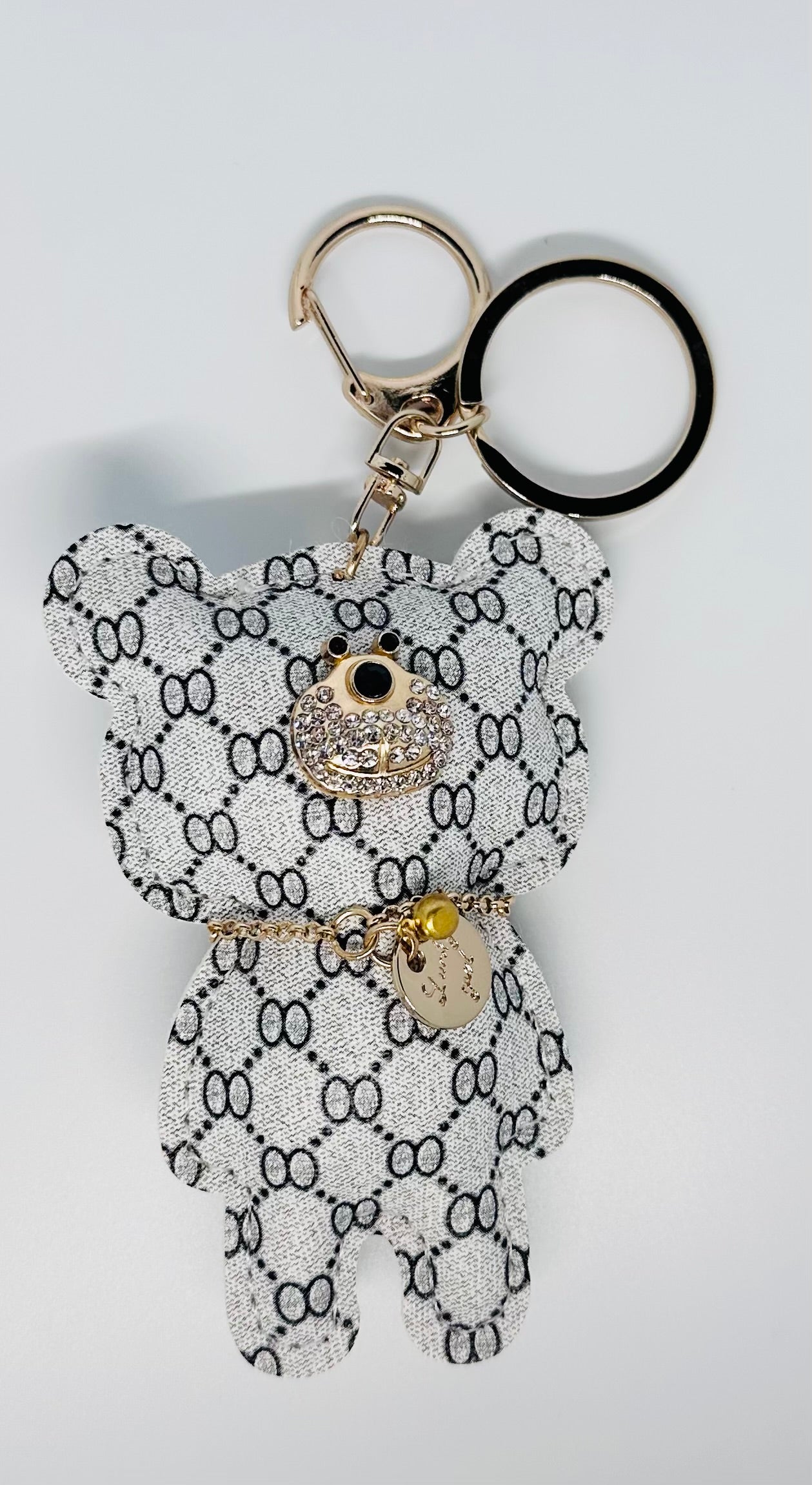 Bear Keychain Bag Charm Wearing Necklace Bling Nose