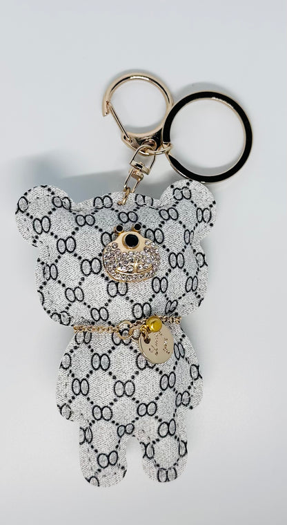 Bear Keychain Bag Charm Wearing Necklace Bling Nose