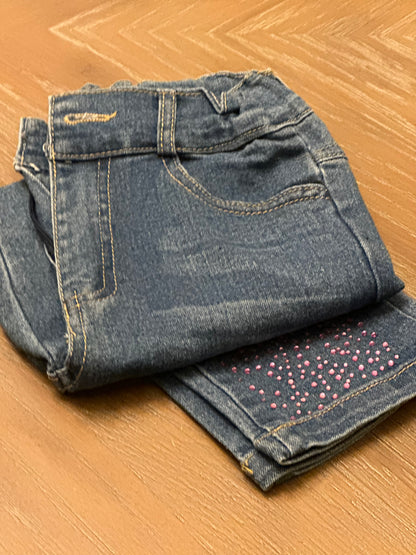 Girls Pink Rhinestone Jeans