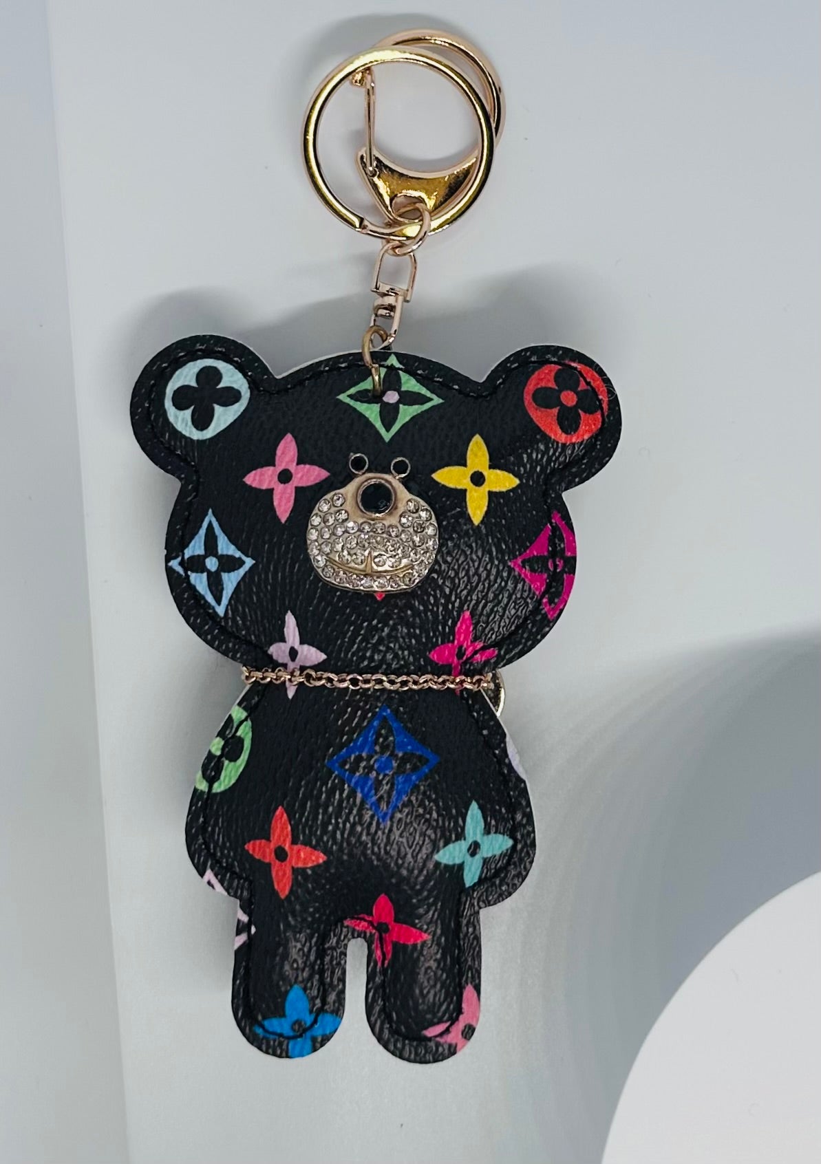 Bear Keychain Bag Charm Wearing Necklace Bling Nose