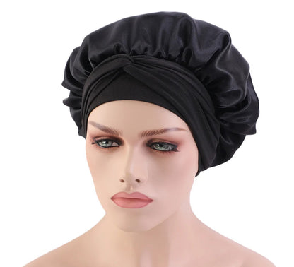 Top Selling Premium Silk Bonnet with Elastic Tie, Perfect for Large Hair Care, Ideal for Sleeping or Home Use in Satin Material