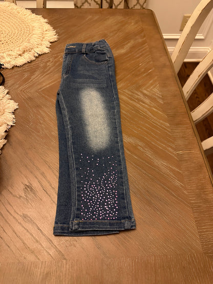 Girls Pink Rhinestone Jeans