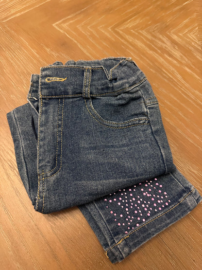 Girls Pink Rhinestone Jeans