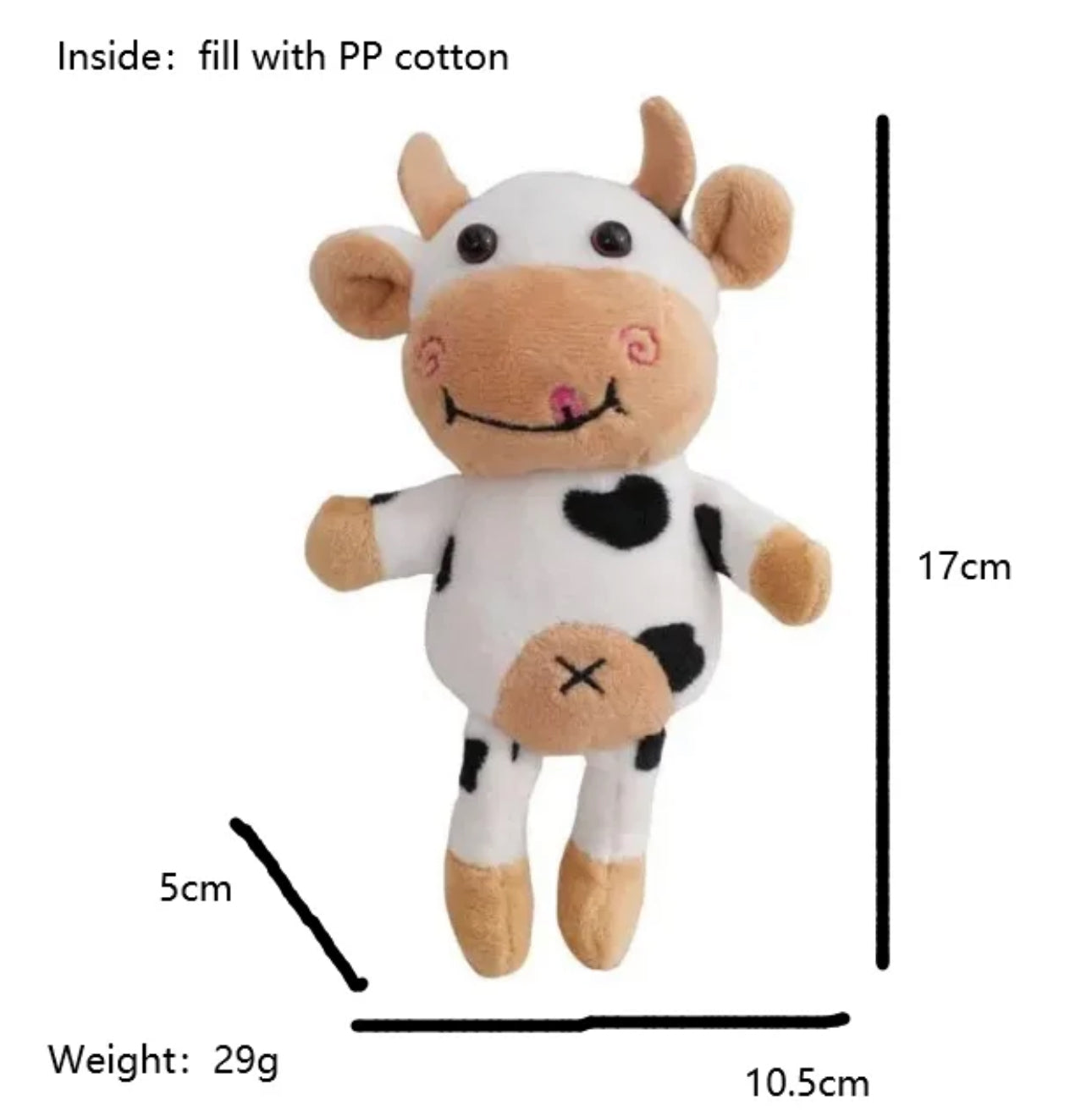 15CM Cow Stuffed Animals Kawaii Cute Stuffed cow plush keychain Fluffy plush toys stuffed animal keychain
Backpack 
Handbag charm