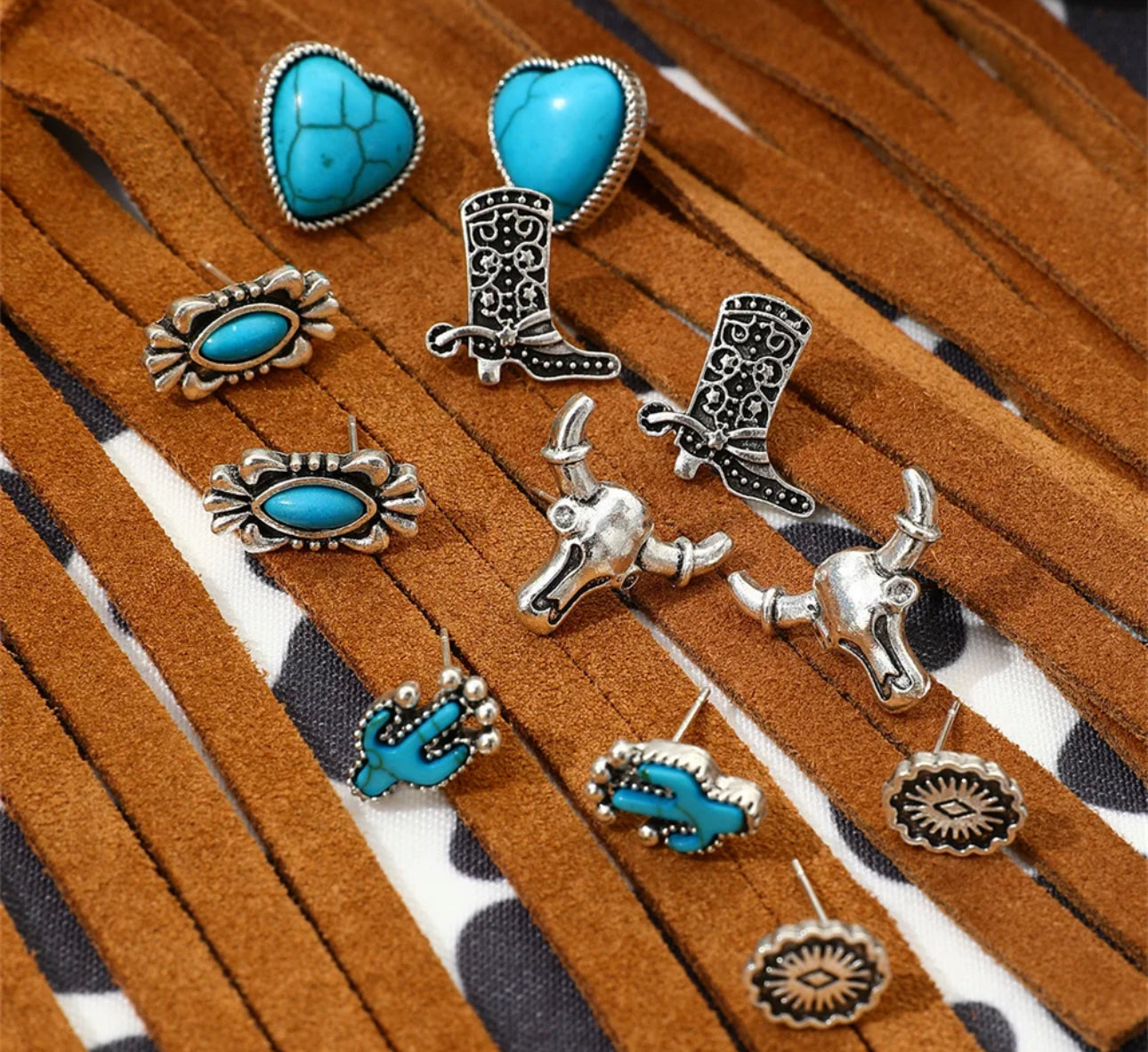 Western Bohemian Earrings Natural Turquoise Stud Earring
Premium for Woman